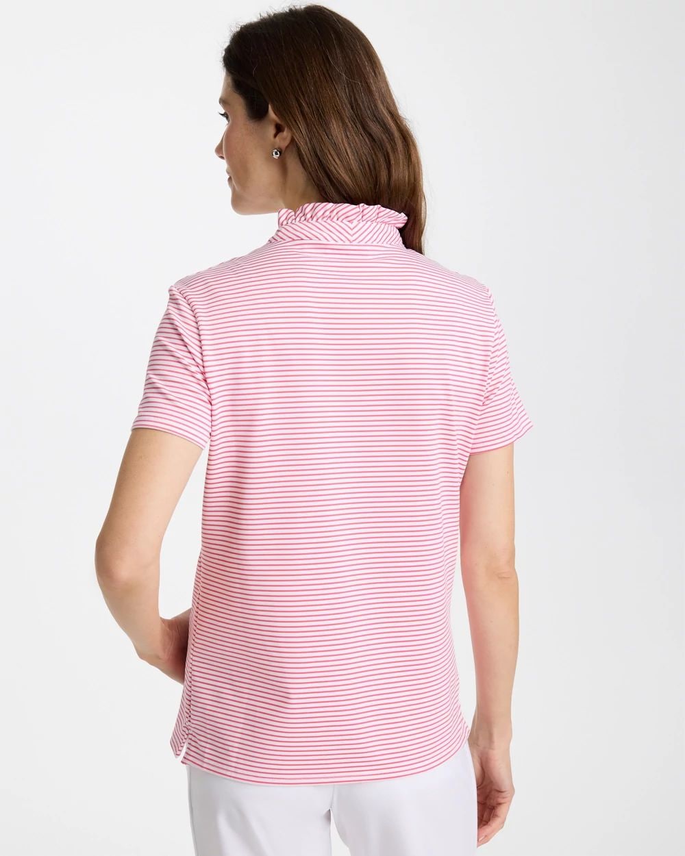 Zenergy® UPF Ruffle Striped Half Zip | Chico's